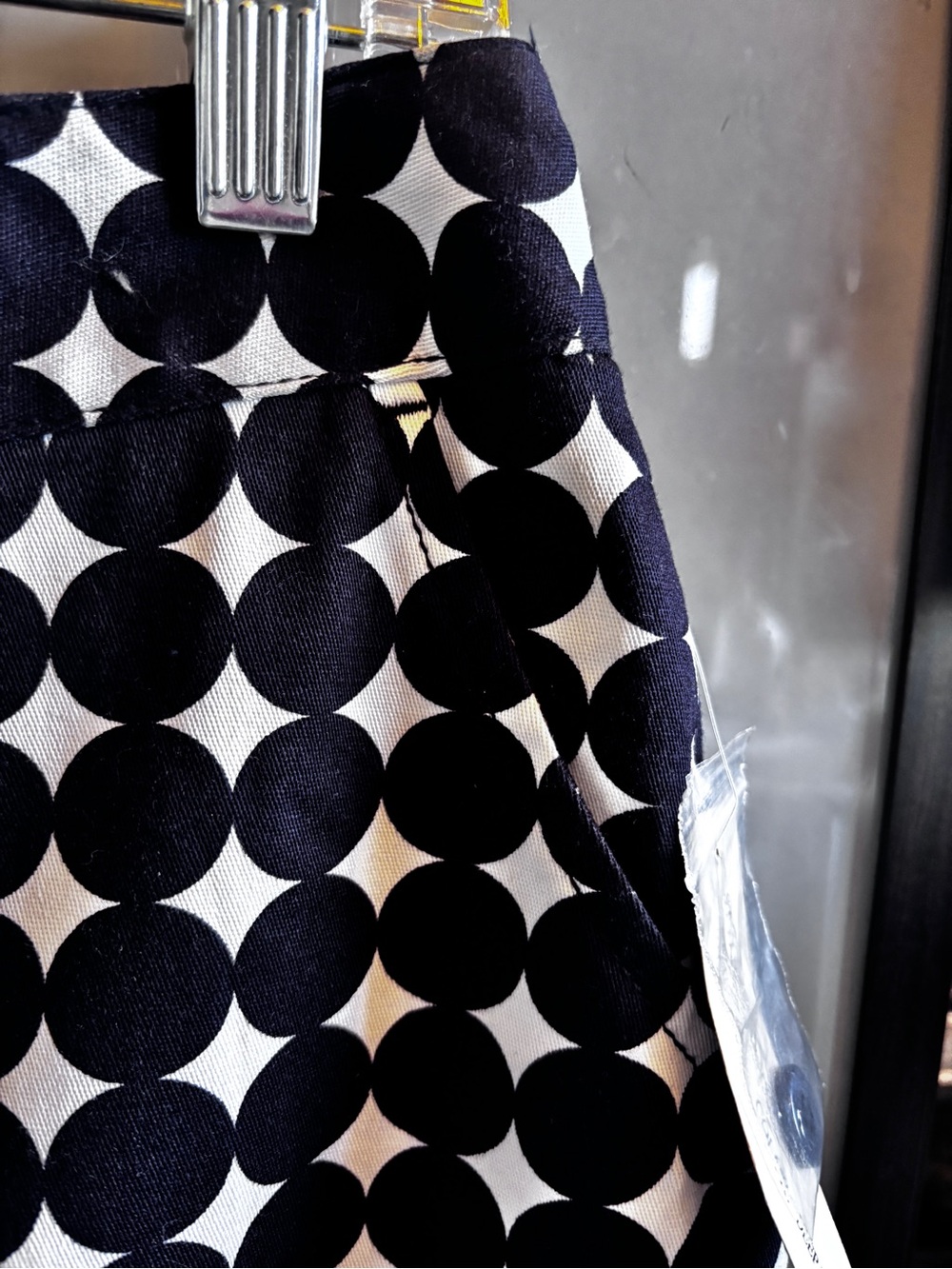 Navy and White Polka Dot A-Line Skirt - Picture 5 of 9